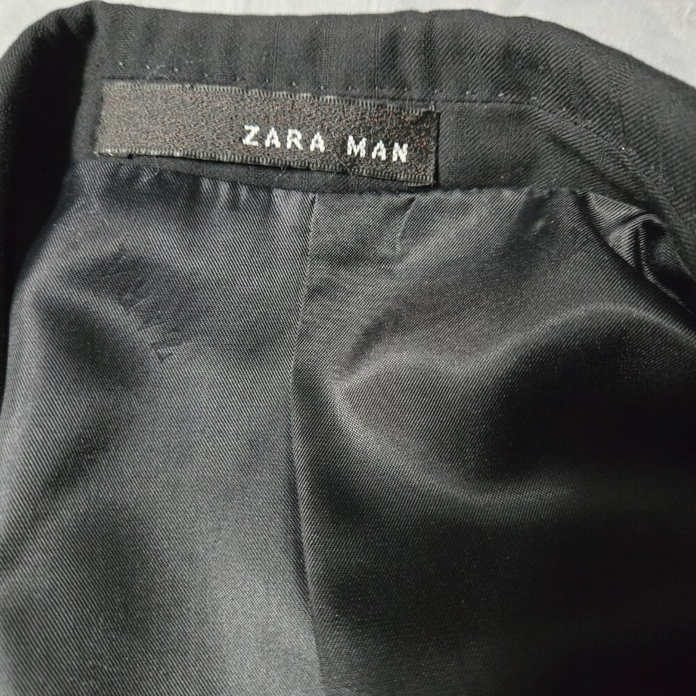 Zara Size 36 Mens Black Suit Blazer Coat - Picture 3 of 8